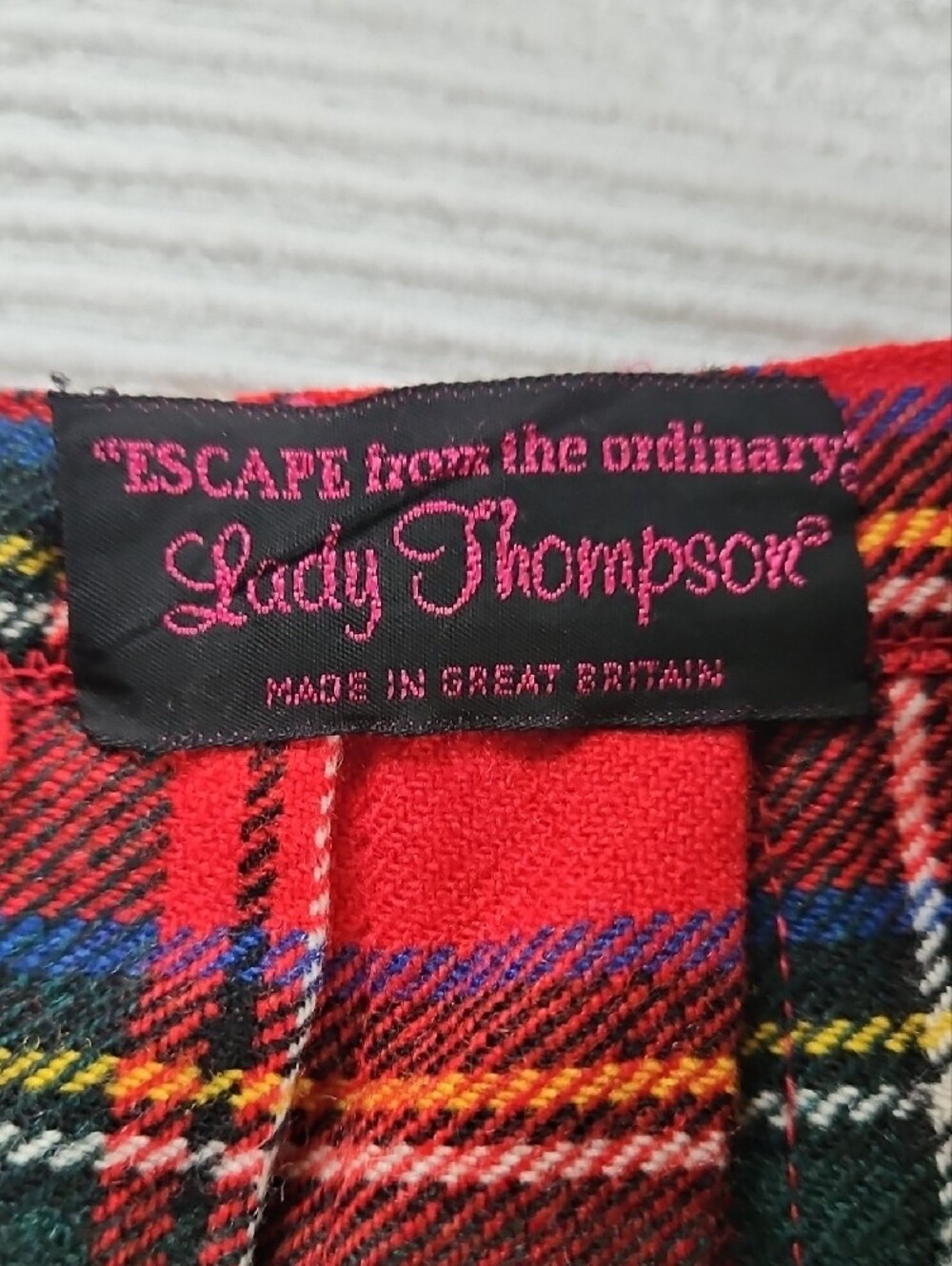 Thompson Red Tartan Skater Skirt with Buckle Straps - Picture 2 of 4